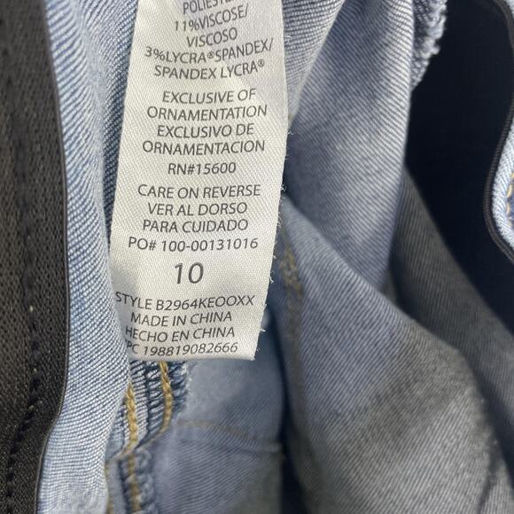 Democracy Jeans Womens 10 Blue Bootcut Frayed Hem Stretch Denim Ab Technology - Picture 14 of 14